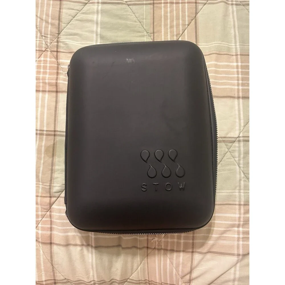 STOW Black Hard Case Hard Shell Zippered Carrying Case w/ Handle